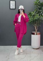 ست مانتو شلوار لنین کمربند Dior کد 2687 - تصویر 13