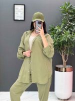 ست مانتو شلوار لنین کمربند Dior کد 2687 - تصویر 19