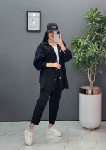 ست مانتو شلوار لنین کمربند Dior کد 2687 - تصویر 18