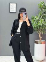 ست مانتو شلوار لنین کمربند Dior کد 2687 - تصویر 10