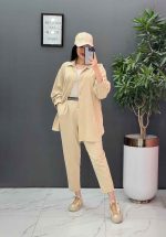 ست مانتو شلوار لنین کمربند Dior کد 2687 - تصویر 23