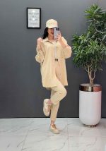 ست مانتو شلوار لنین کمربند Dior کد 2687 - تصویر 17