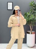 ست مانتو شلوار لنین کمربند Dior کد 2687 - تصویر 4