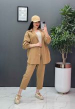 ست مانتو شلوار لنین کمربند Dior کد 2687 - تصویر 16