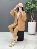 ست مانتو شلوار لنین کمربند Dior کد 2687 - تصویر 8