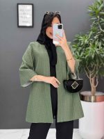 مانتو ژاکارد حصیری یقه گرد در ونوس مد