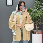 مانتو لنین آستین برش دار
