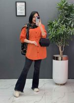 مانتو داکرون کمربندی بالا جیب نما کد 2720 - تصویر 6