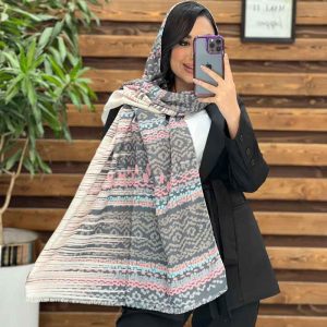 شال نخی طرحدار پایین ریش