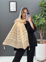شال زنانه کرم