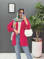 مانتو لنین آستین حلقه پایین دکمه کد 2721 - تصویر 12