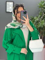 مانتو لنین آستین حلقه پایین دکمه کد 2721 - تصویر 6