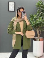 مانتو لنین آستین حلقه پایین دکمه کد 2721 - تصویر 10