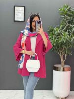 مانتو جلوباز سرخابی
