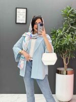 مانتو آبی روشن