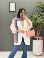 کت یقه آمریکایی سفید