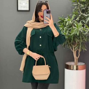 مانتو سبز یشمی دخترانه