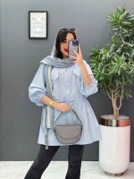 مانتو پیراهنی آبی