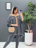 مانتو جین پانچ پایین ریش