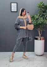 مانتو جین پانچ پایین ریش کد 2707 - تصویر 5
