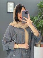 مانتو جین پانچ پایین ریش کد 2707 - تصویر 3