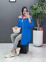 مانتو آبی لینن