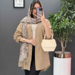 مانتو پوپلین آستین سه ربع