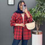 مانتو چهارخونه دو جیب
