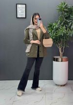 مانتو لنین شش دکمه آستین پیله کد 2747 - تصویر 13