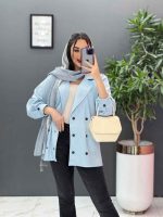 مانتو لنین شش دکمه آستین پیله کد 2747 - تصویر 17