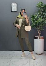 ست مانتو شلوار لنین چهاردکمه کد 2746 - تصویر 13