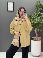 مانتو زاپ دار کرم