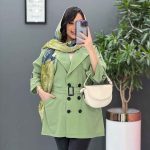 مانتو لنین شش دکمه کمربندی