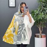 شال طرح برگ بزرگ کد 2888