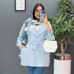 مانتو لنین پشت ژیله کمربندی