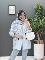 مانتو آبی لینن