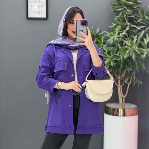 مانتو کتان زاپدار ریش دار