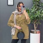 مانتو لنین آستین پیله دکمه چوبی
