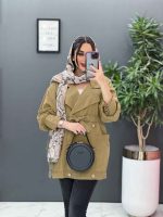 مانتو لنین آستین پیله دکمه چوبی کد 2807 - تصویر 7
