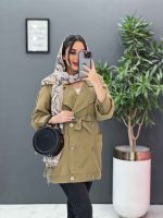 مانتو لنین آستین پیله دکمه چوبی کد 2807 - تصویر 13