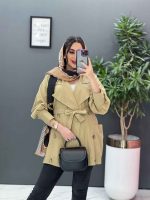 مانتو لنین آستین پیله دکمه چوبی کد 2807 - تصویر 6