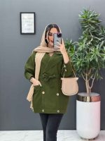 مانتو لنین آستین پیله دکمه چوبی کد 2807 - تصویر 15