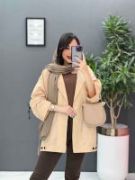 مانتو داکرون آستین بند ضربدری کد 2793 - تصویر 12