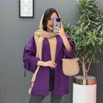 مانتو داکرون آستین بند ضربدری