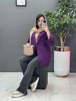 مانتو داکرون آستین بند ضربدری کد 2844 - تصویر 10
