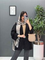 مانتو داکرون آستین بند ضربدری کد 2844 - تصویر 8