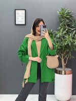 مانتو داکرون آستین بند ضربدری کد 2844 - تصویر 2