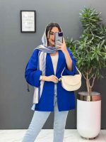 مانتو داکرون آستین بند ضربدری کد 2793 - تصویر 3