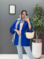 مانتو داکرون آستین بند ضربدری کد 2793 - تصویر 13