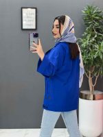 مانتو داکرون آستین بند ضربدری کد 2793 - تصویر 7
